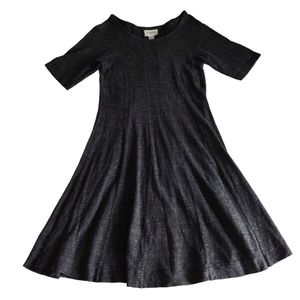 Ganni Size Medium Winter Jersey Grey Short Sleeve 100% Cotton A-Line Dress